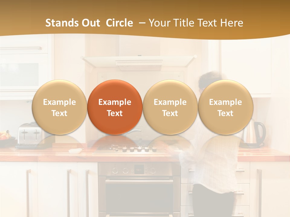 A Man Standing In A Kitchen Next To A Stove Top Oven PowerPoint Template