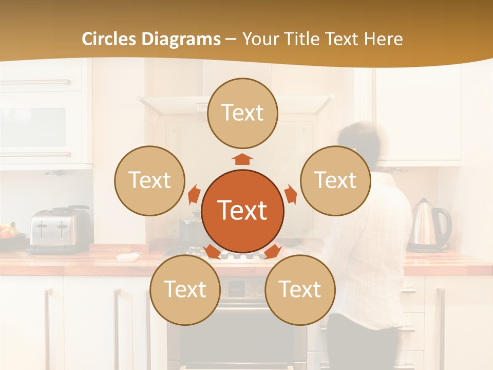 A Man Standing In A Kitchen Next To A Stove Top Oven PowerPoint Template