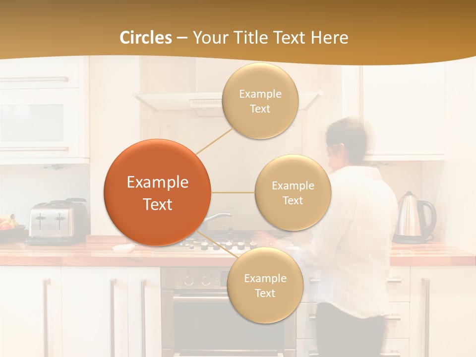 A Man Standing In A Kitchen Next To A Stove Top Oven PowerPoint Template