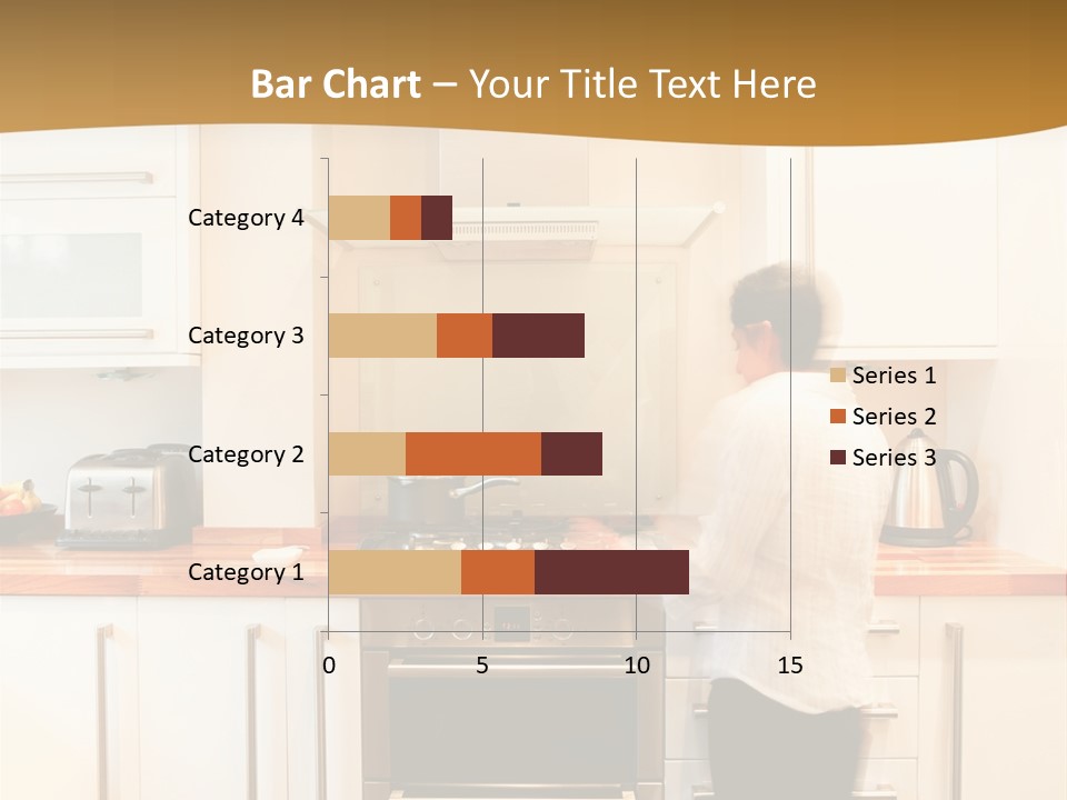 A Man Standing In A Kitchen Next To A Stove Top Oven PowerPoint Template