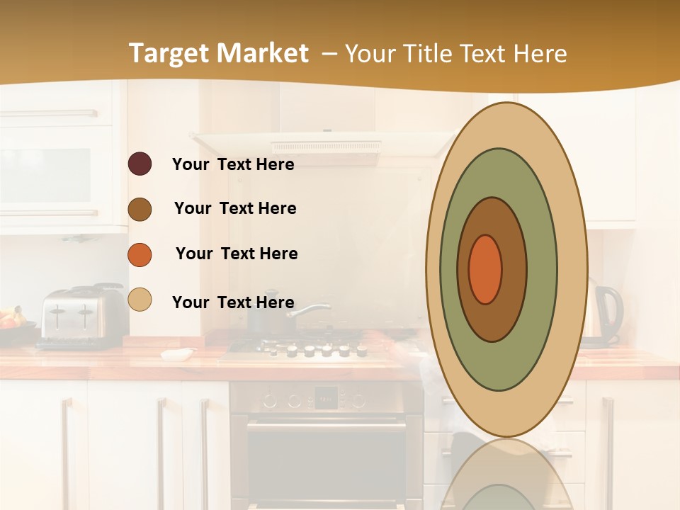 A Man Standing In A Kitchen Next To A Stove Top Oven PowerPoint Template