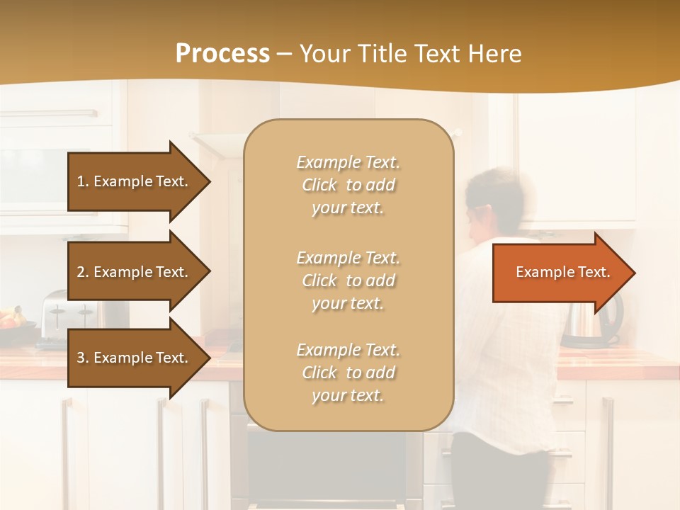 A Man Standing In A Kitchen Next To A Stove Top Oven PowerPoint Template