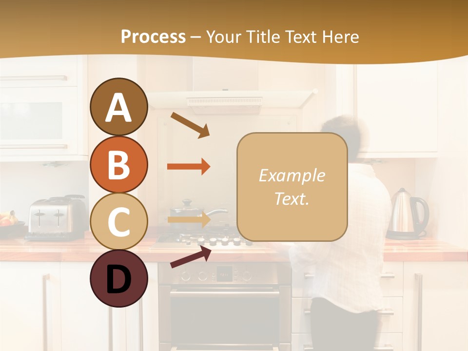 A Man Standing In A Kitchen Next To A Stove Top Oven PowerPoint Template