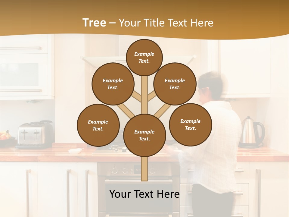 A Man Standing In A Kitchen Next To A Stove Top Oven PowerPoint Template