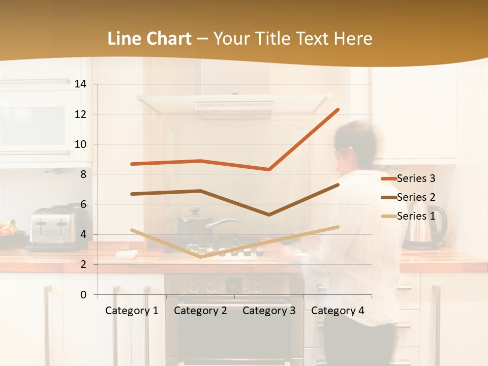 A Man Standing In A Kitchen Next To A Stove Top Oven PowerPoint Template