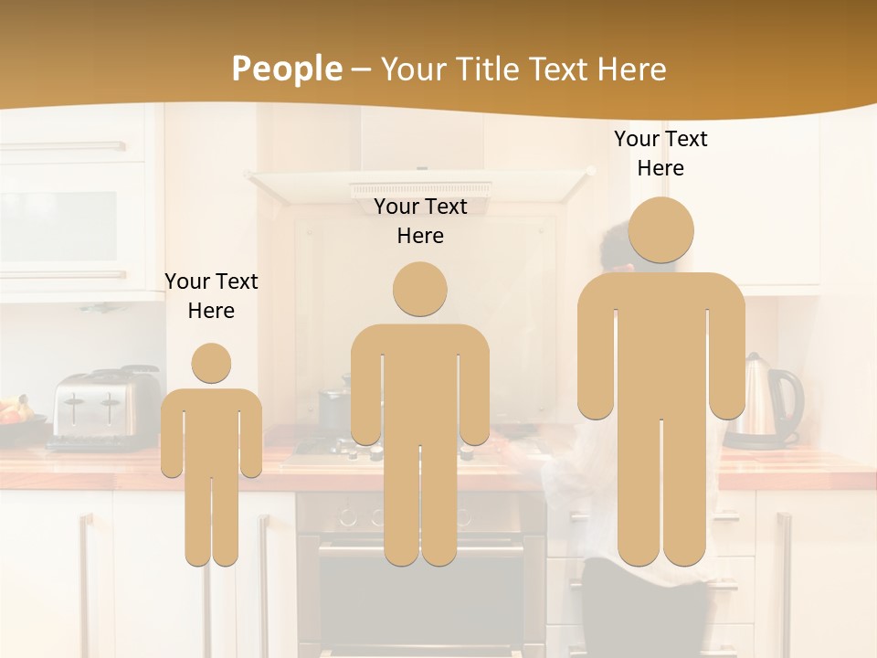 A Man Standing In A Kitchen Next To A Stove Top Oven PowerPoint Template