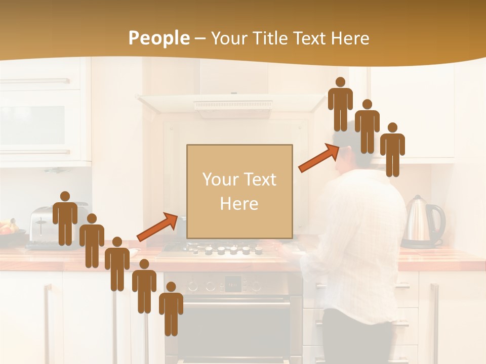 A Man Standing In A Kitchen Next To A Stove Top Oven PowerPoint Template