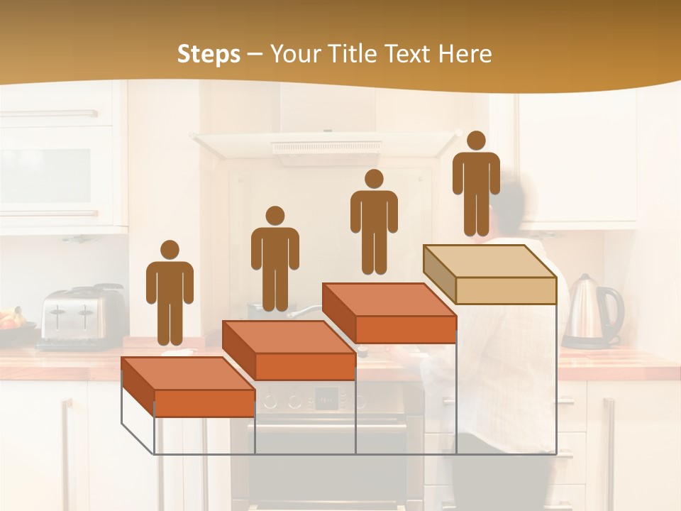 A Man Standing In A Kitchen Next To A Stove Top Oven PowerPoint Template