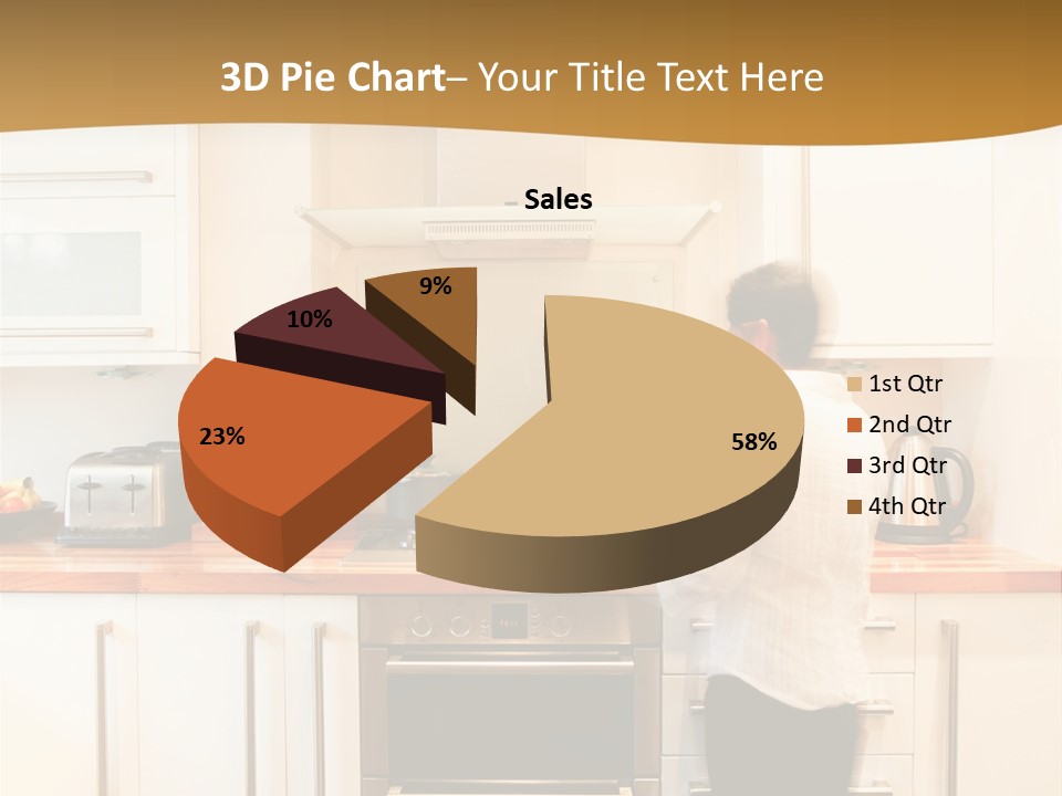 A Man Standing In A Kitchen Next To A Stove Top Oven PowerPoint Template