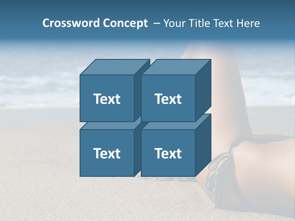 A Woman In A Bikini Laying On The Beach PowerPoint Template