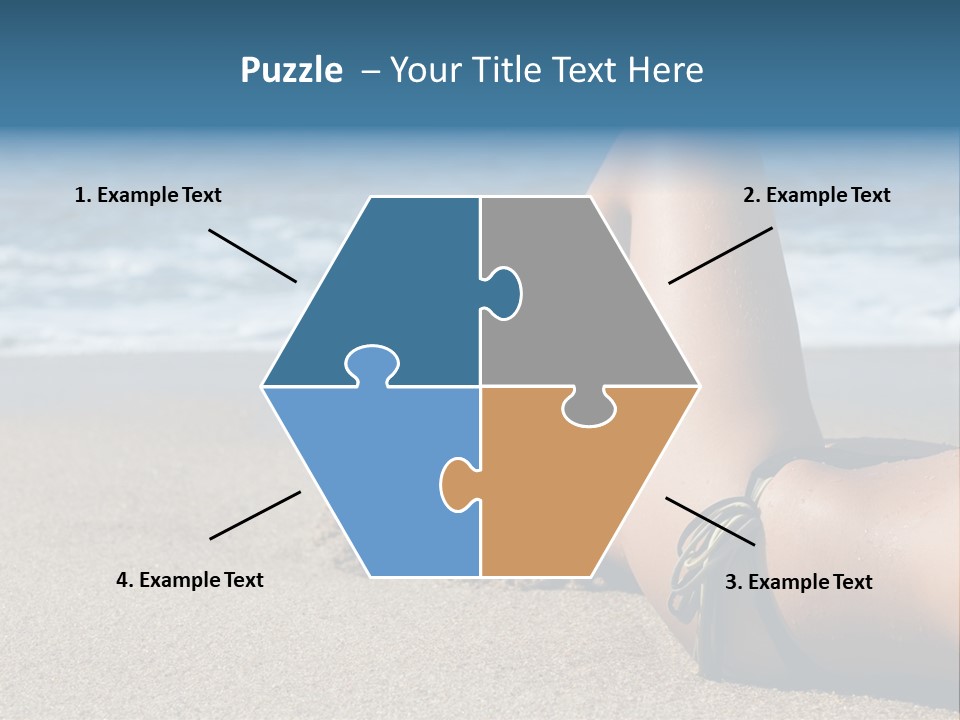 A Woman In A Bikini Laying On The Beach PowerPoint Template