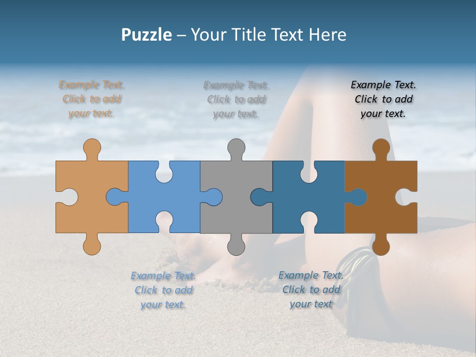 A Woman In A Bikini Laying On The Beach PowerPoint Template