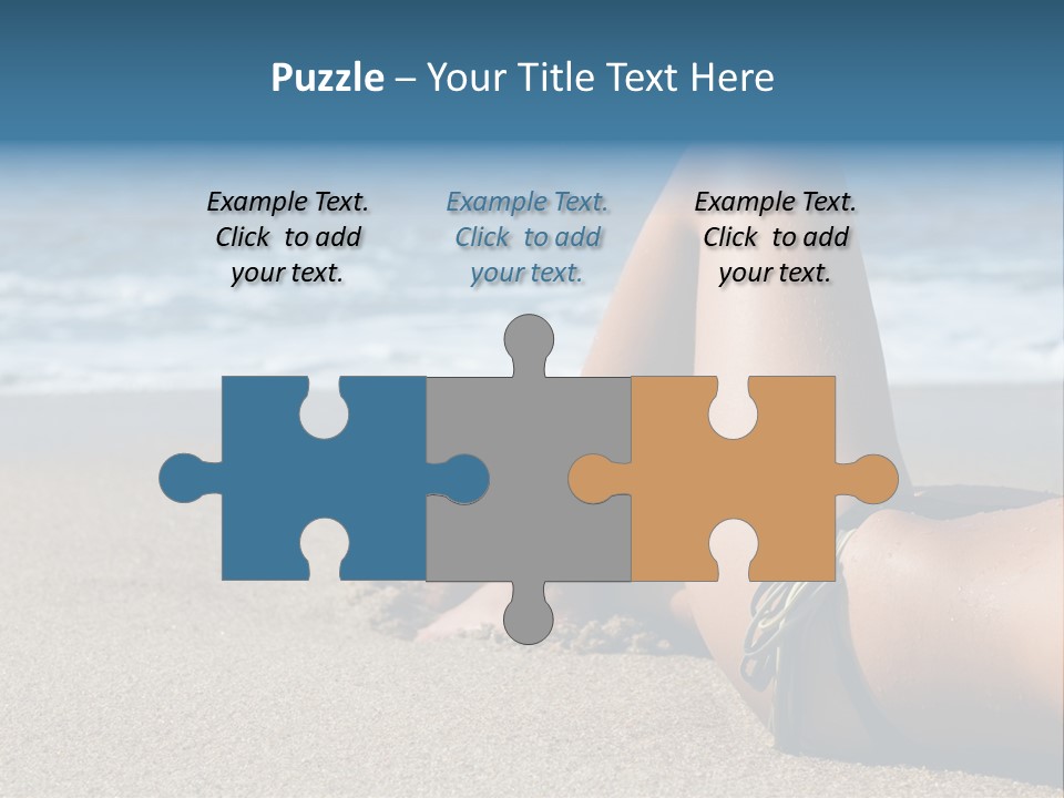 A Woman In A Bikini Laying On The Beach PowerPoint Template