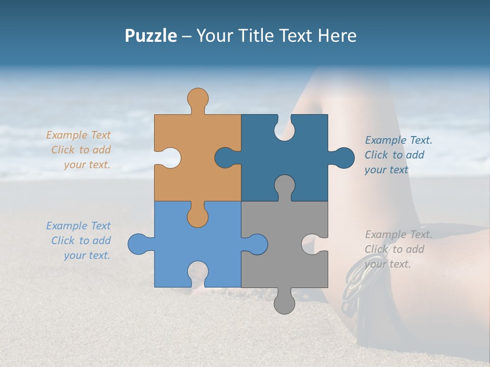 A Woman In A Bikini Laying On The Beach PowerPoint Template