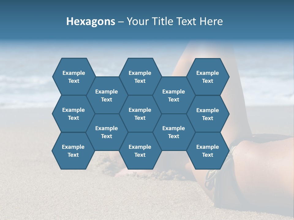 A Woman In A Bikini Laying On The Beach PowerPoint Template