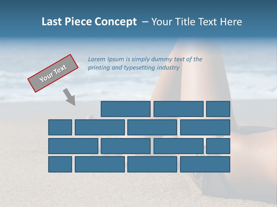 A Woman In A Bikini Laying On The Beach PowerPoint Template