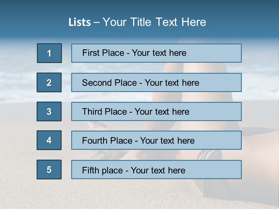 A Woman In A Bikini Laying On The Beach PowerPoint Template