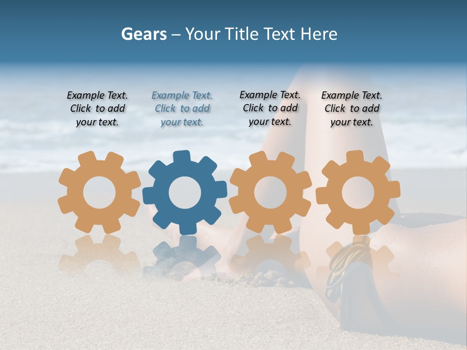 A Woman In A Bikini Laying On The Beach PowerPoint Template