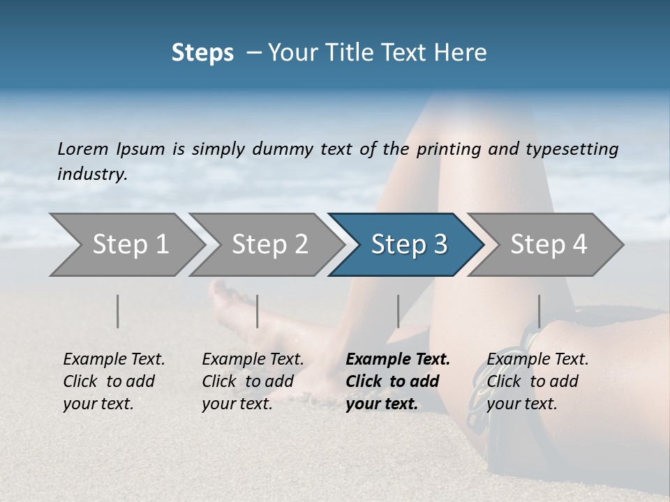 A Woman In A Bikini Laying On The Beach PowerPoint Template