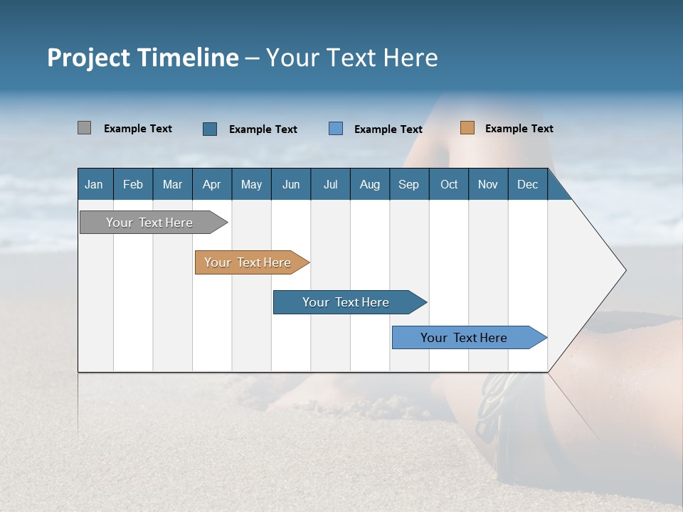 A Woman In A Bikini Laying On The Beach PowerPoint Template