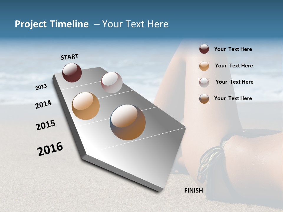 A Woman In A Bikini Laying On The Beach PowerPoint Template