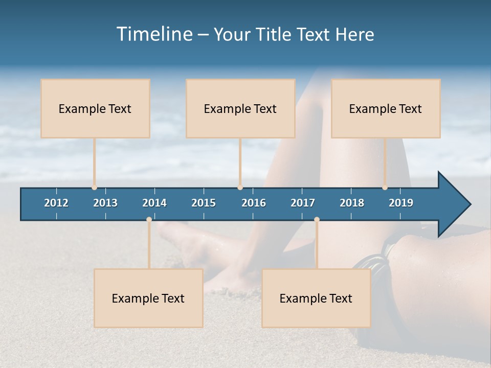 A Woman In A Bikini Laying On The Beach PowerPoint Template