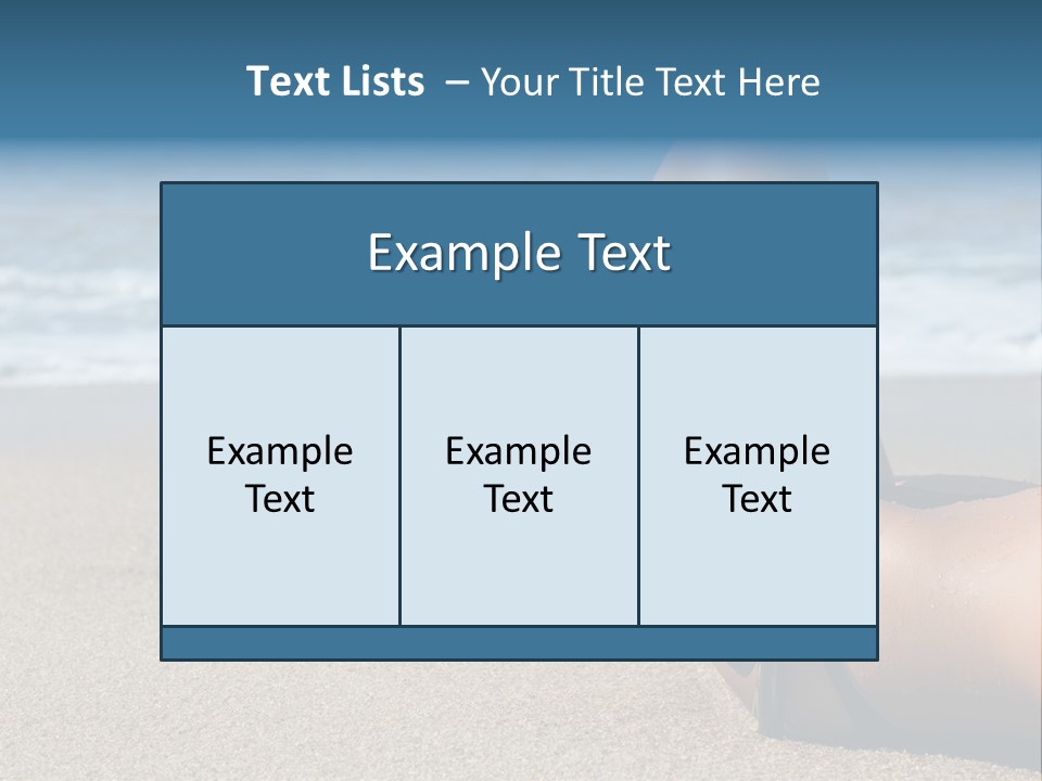 A Woman In A Bikini Laying On The Beach PowerPoint Template