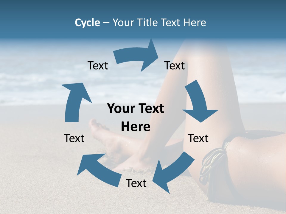 A Woman In A Bikini Laying On The Beach PowerPoint Template