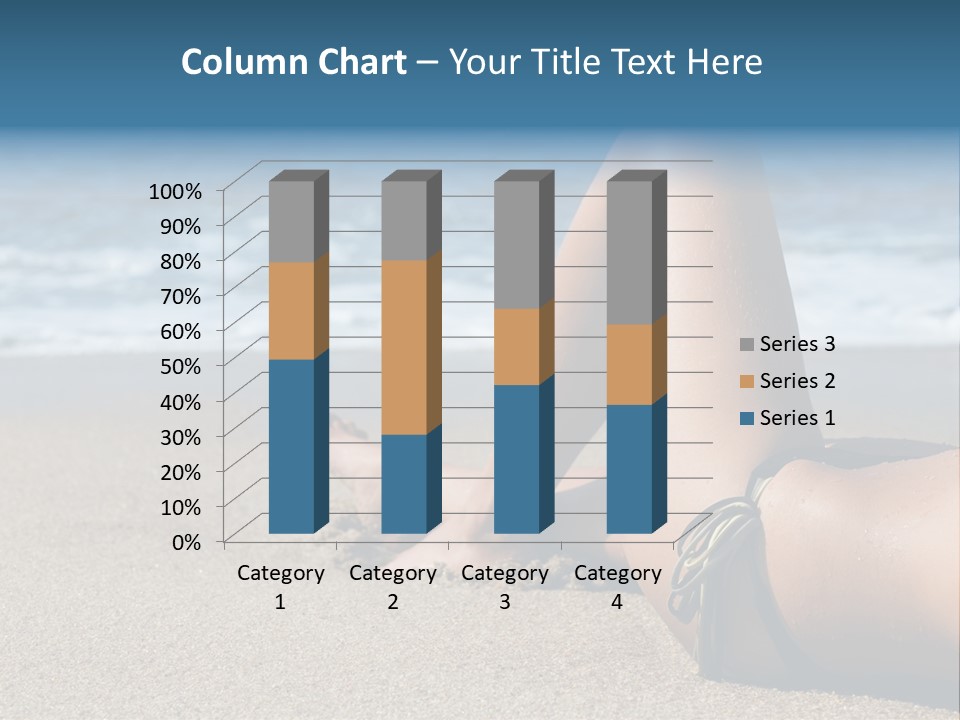 A Woman In A Bikini Laying On The Beach PowerPoint Template