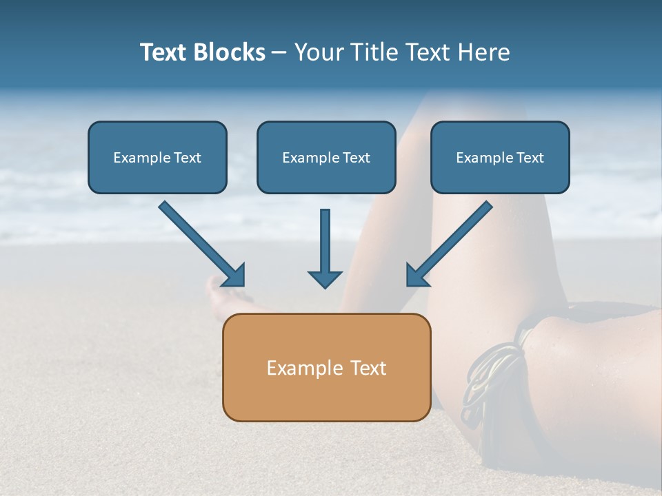 A Woman In A Bikini Laying On The Beach PowerPoint Template