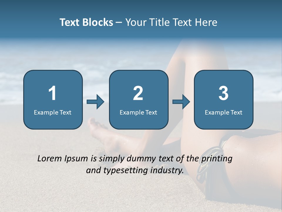 A Woman In A Bikini Laying On The Beach PowerPoint Template