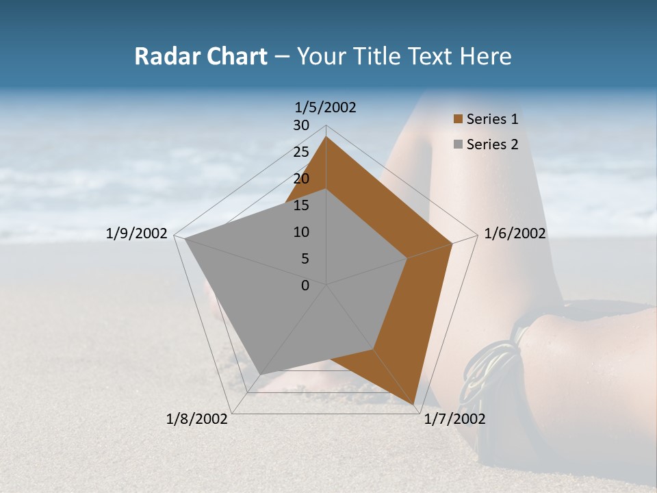 A Woman In A Bikini Laying On The Beach PowerPoint Template