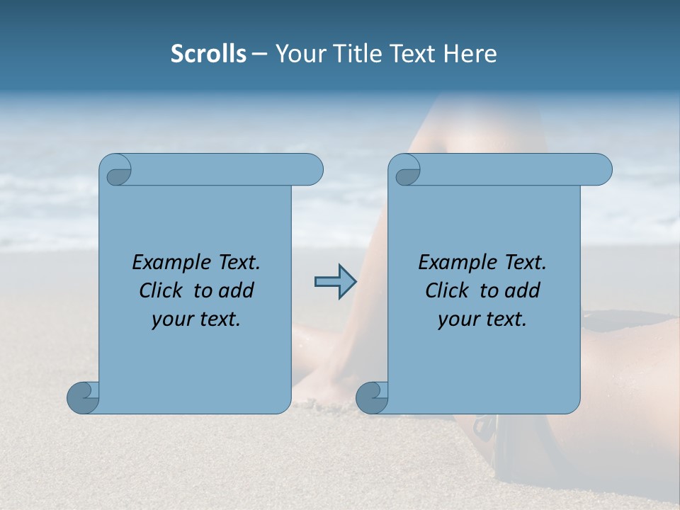 A Woman In A Bikini Laying On The Beach PowerPoint Template