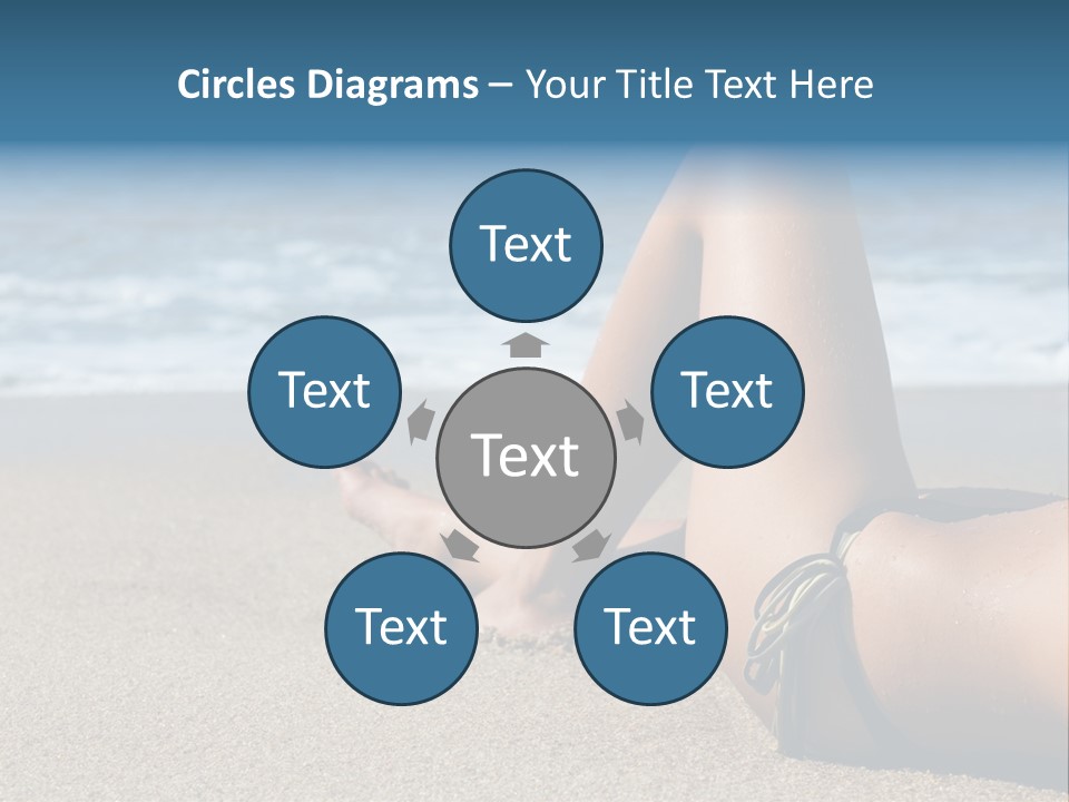 A Woman In A Bikini Laying On The Beach PowerPoint Template