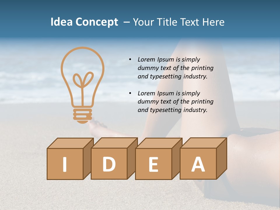 A Woman In A Bikini Laying On The Beach PowerPoint Template