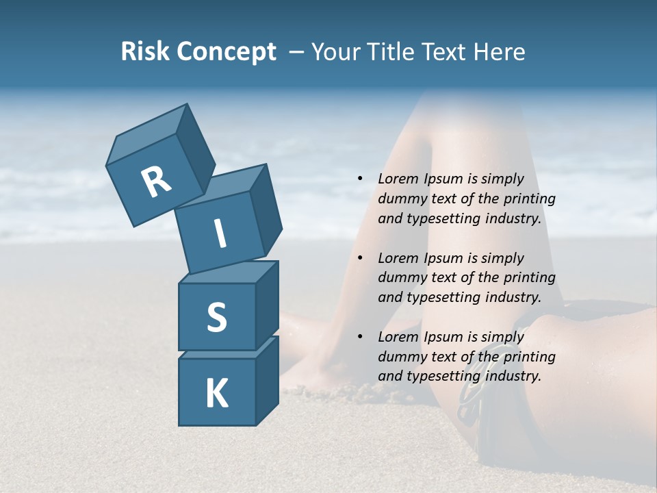 A Woman In A Bikini Laying On The Beach PowerPoint Template