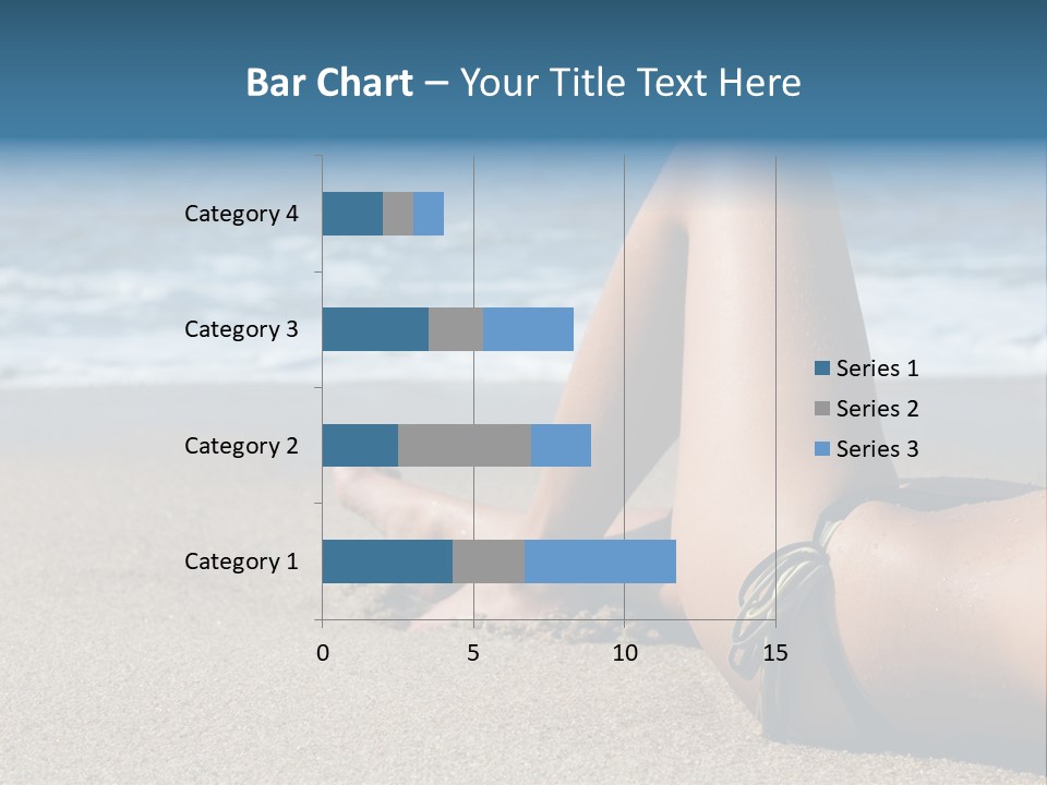 A Woman In A Bikini Laying On The Beach PowerPoint Template