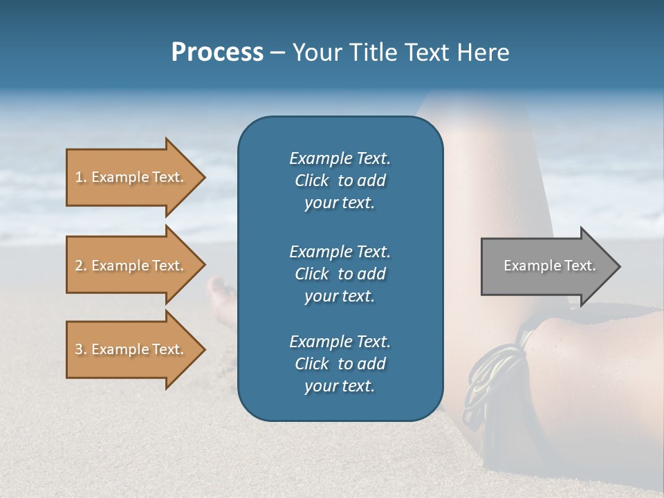 A Woman In A Bikini Laying On The Beach PowerPoint Template