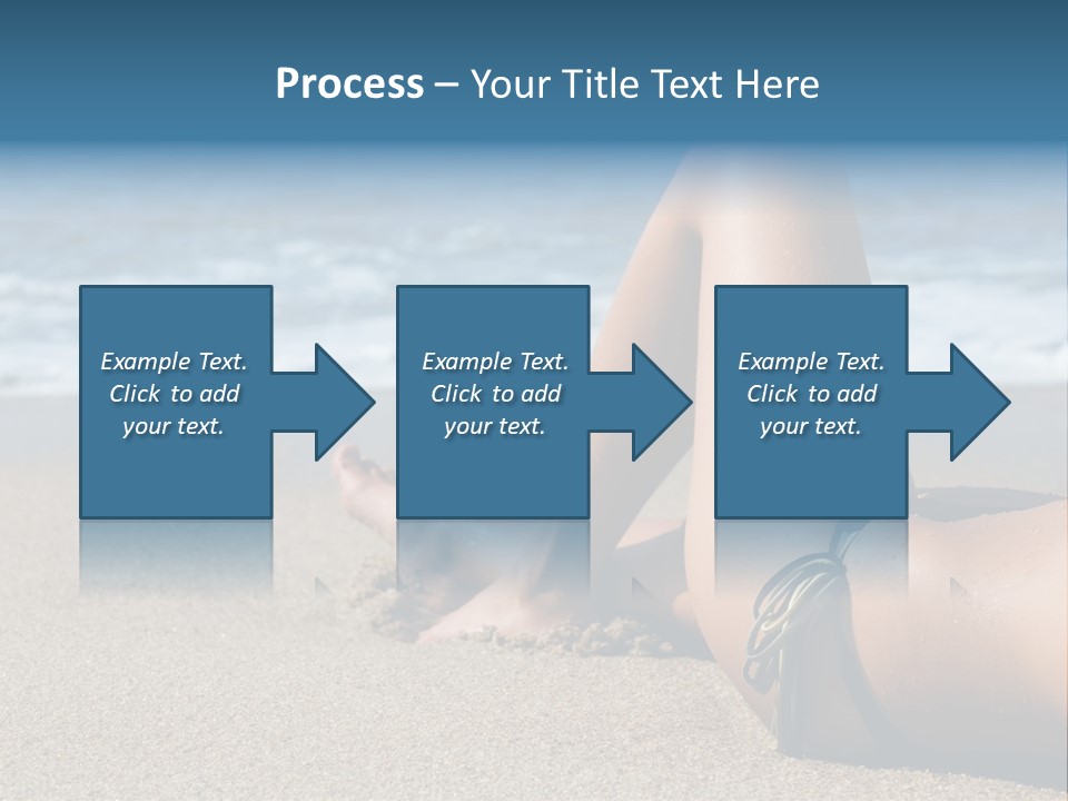A Woman In A Bikini Laying On The Beach PowerPoint Template