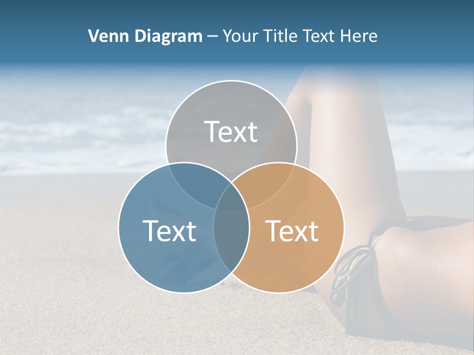 A Woman In A Bikini Laying On The Beach PowerPoint Template