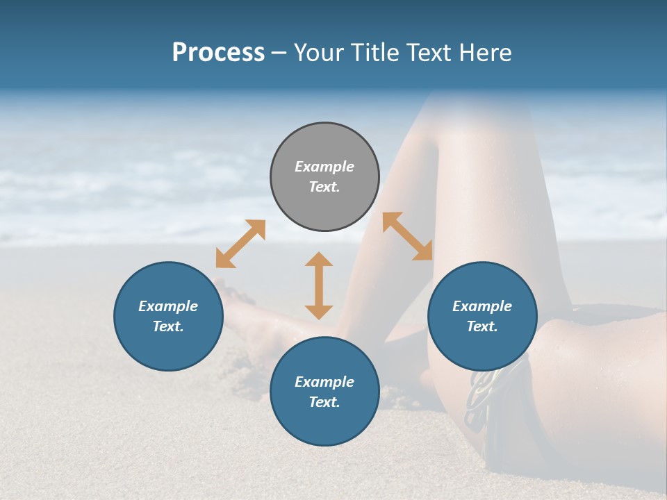A Woman In A Bikini Laying On The Beach PowerPoint Template