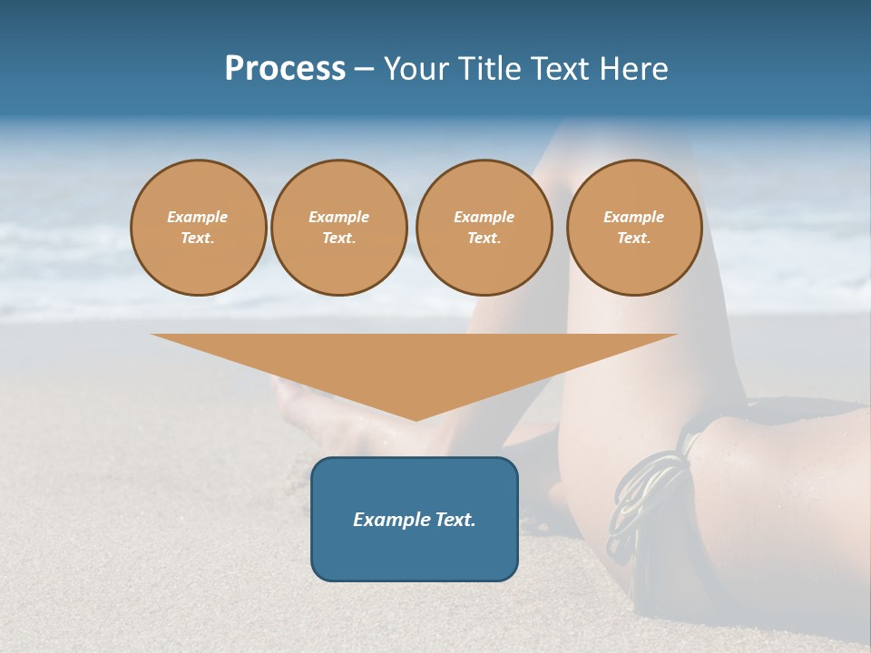 A Woman In A Bikini Laying On The Beach PowerPoint Template