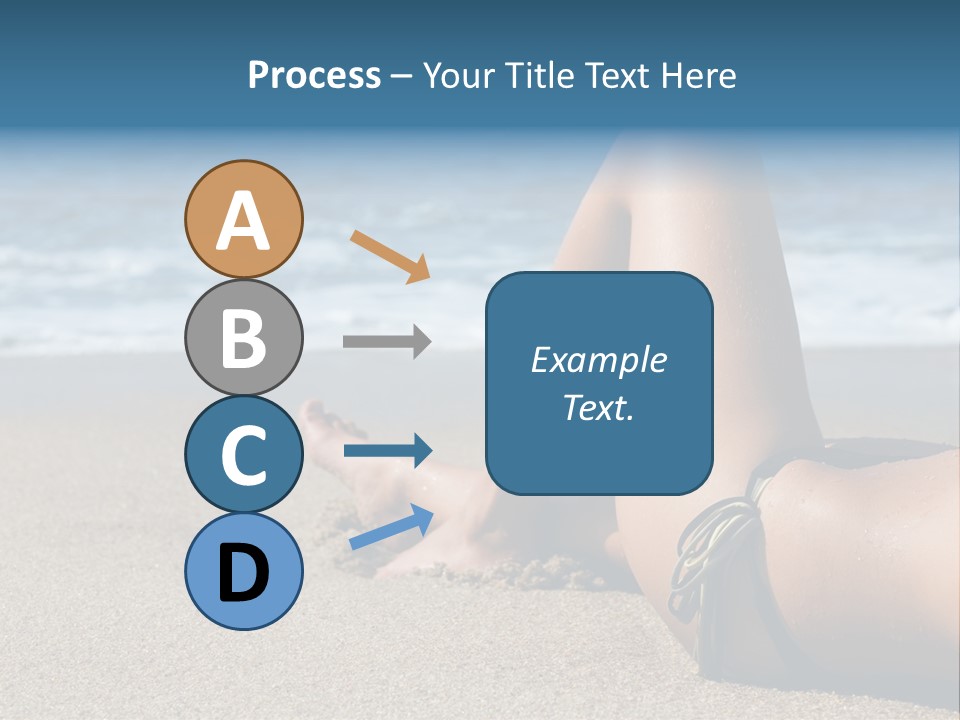 A Woman In A Bikini Laying On The Beach PowerPoint Template