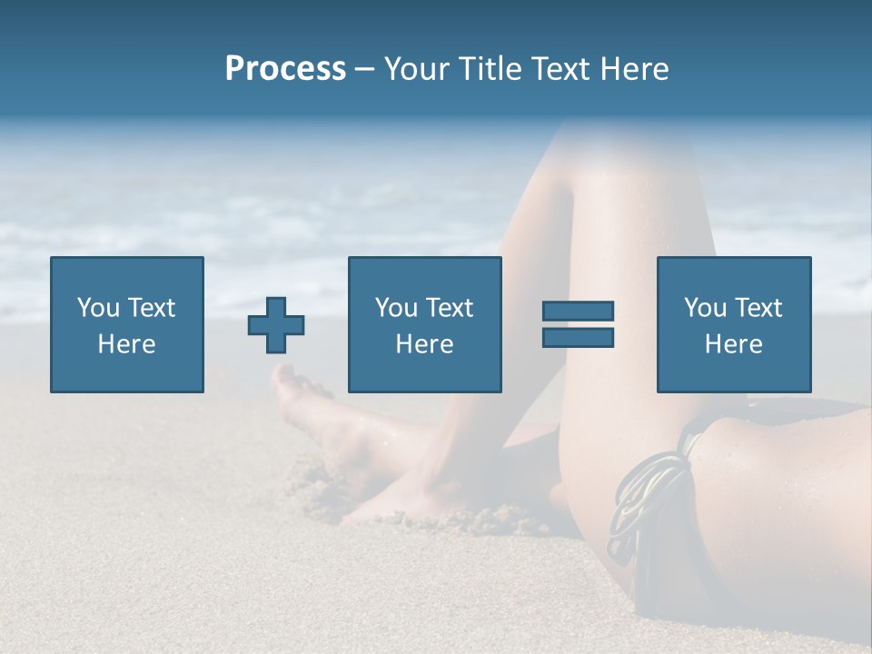 A Woman In A Bikini Laying On The Beach PowerPoint Template