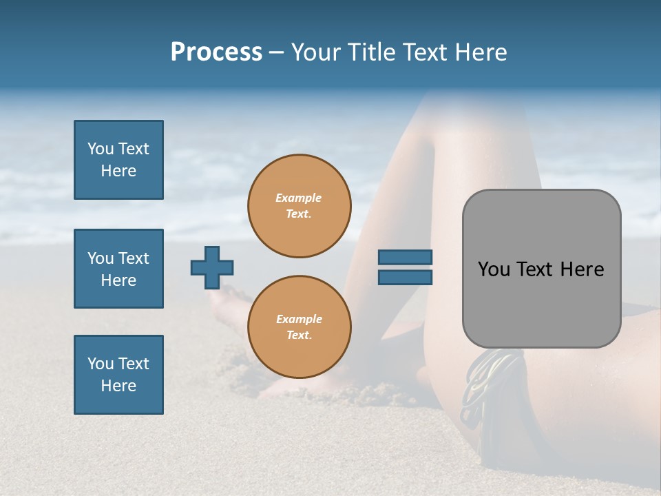 A Woman In A Bikini Laying On The Beach PowerPoint Template