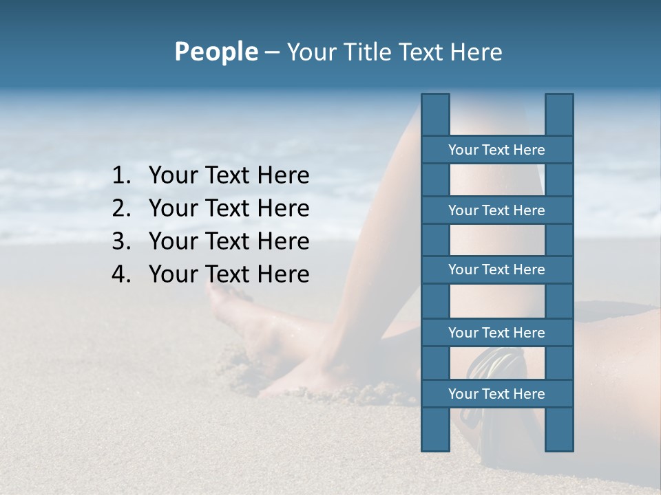 A Woman In A Bikini Laying On The Beach PowerPoint Template
