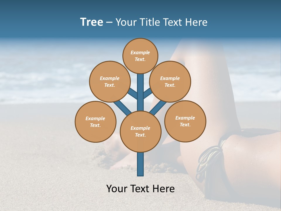 A Woman In A Bikini Laying On The Beach PowerPoint Template