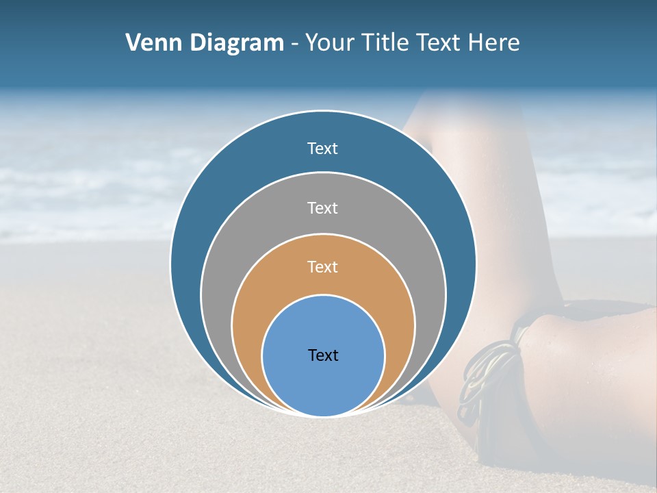 A Woman In A Bikini Laying On The Beach PowerPoint Template