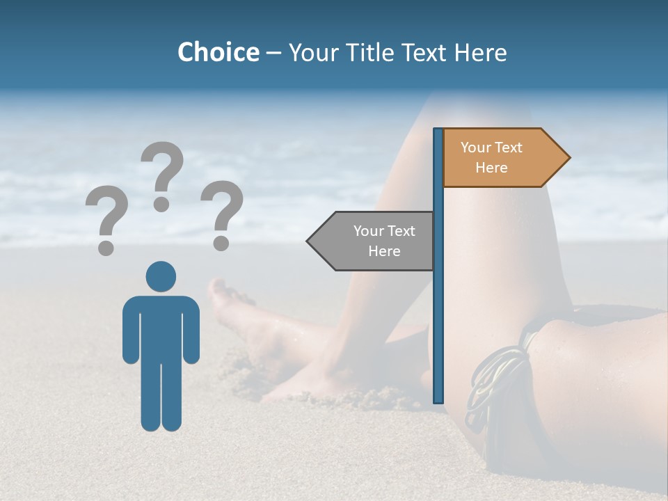 A Woman In A Bikini Laying On The Beach PowerPoint Template