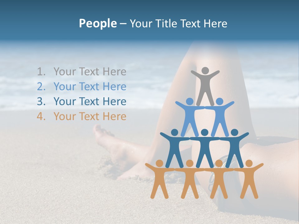 A Woman In A Bikini Laying On The Beach PowerPoint Template